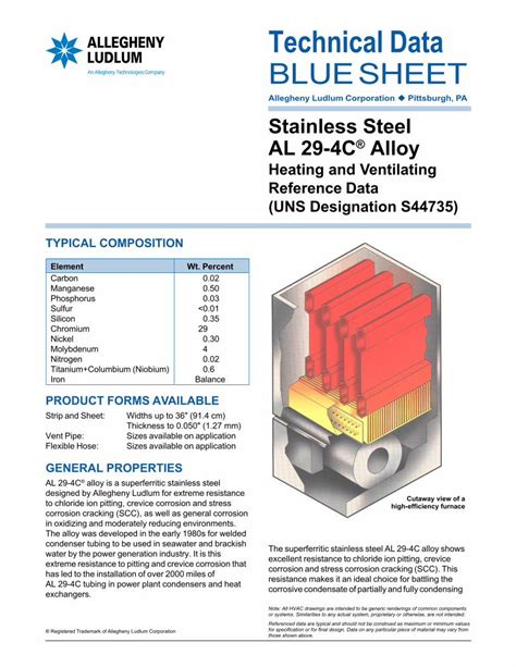 uns s44735 sheet metal forming|ATI Allegheny Ludlum AL 29.